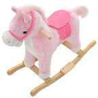 vidaXL Schaukeltier Pferd Plüsch 65x32x58 cm Rosa