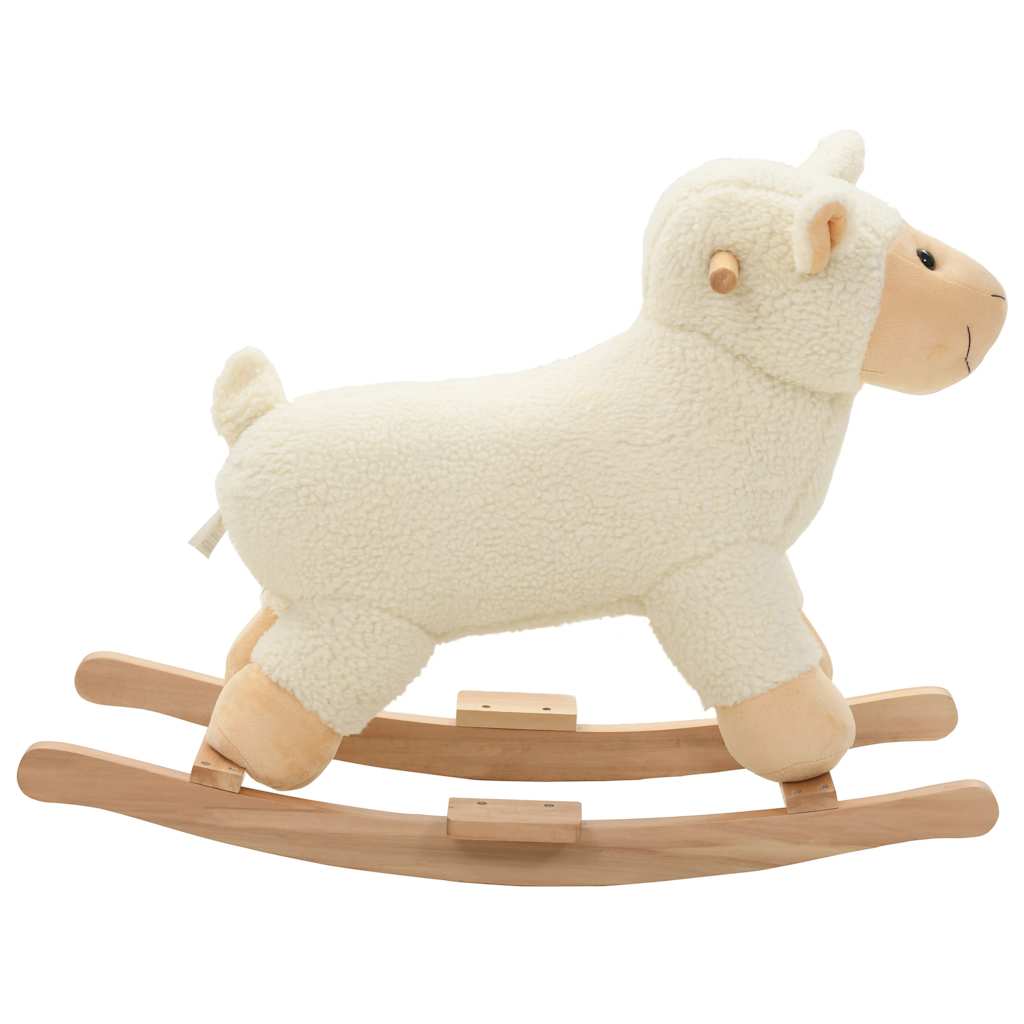 vidaXL Schaukeltier Schaf Plüsch 78x34x58 cm Weiß