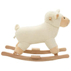 vidaXL Schaukeltier Schaf Plüsch 78x34x58 cm Weiß