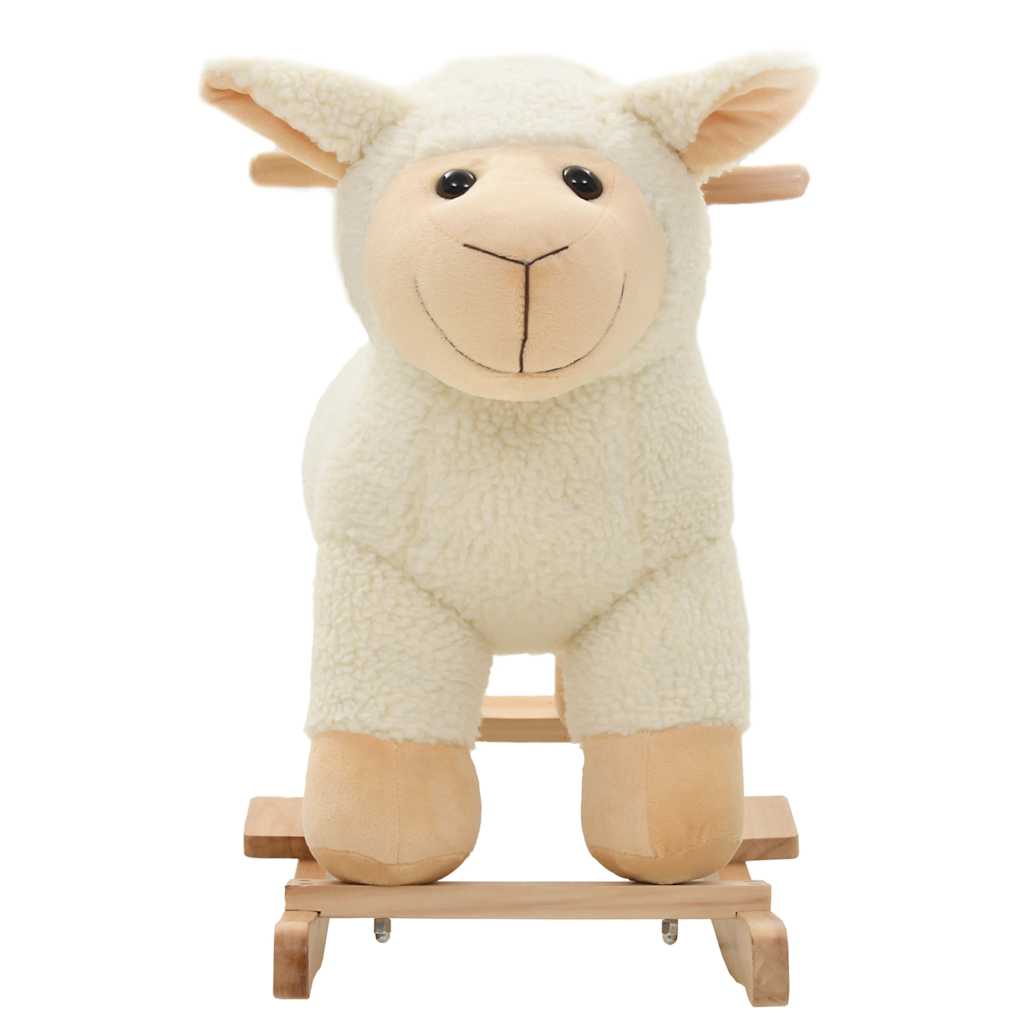vidaXL Schaukeltier Schaf Plüsch 78x34x58 cm Weiß