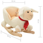vidaXL Schaukeltier Schaf mit Rückenlehne Plüsch 60x32x50 cm Weiß