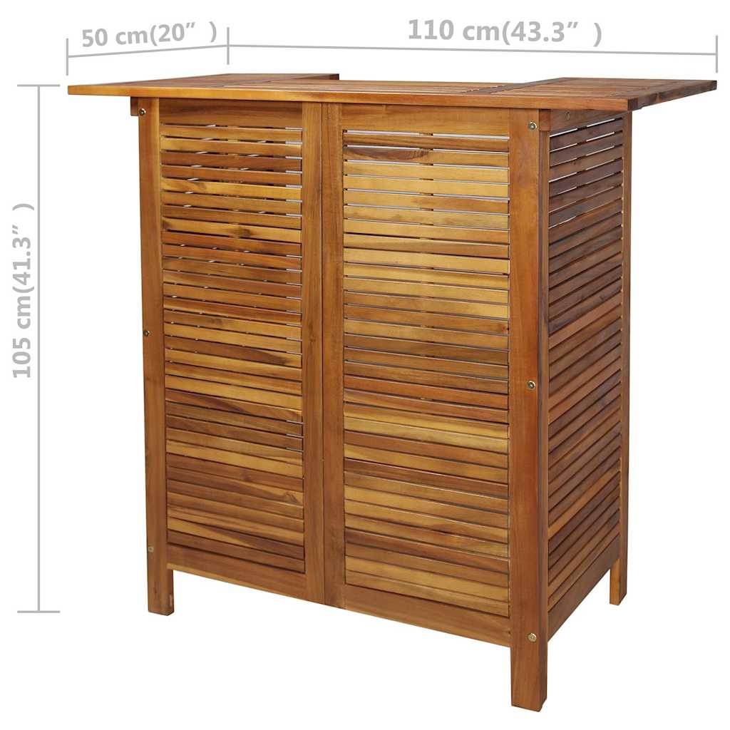 vidaXL Bartisch und Stuhl-Set 3-tlg. Akazienholz Massiv