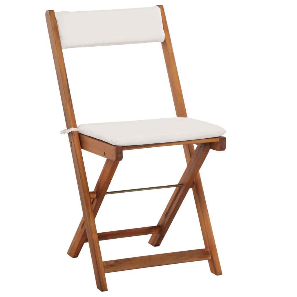 vidaXL 3-tlg. Bistro-Set Klappbar mit Auflagen Massivholz Akazie