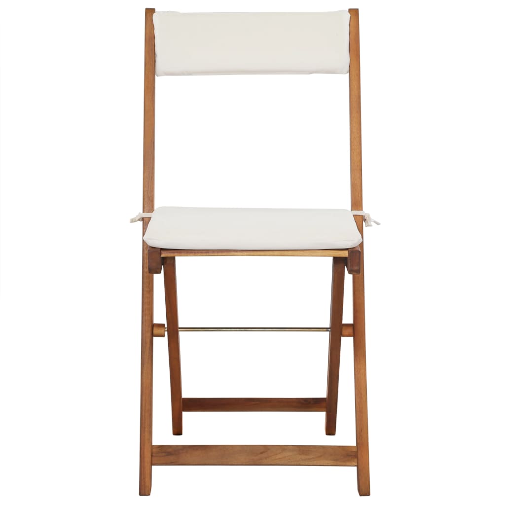 vidaXL 3-tlg. Bistro-Set Klappbar mit Auflagen Massivholz Akazie