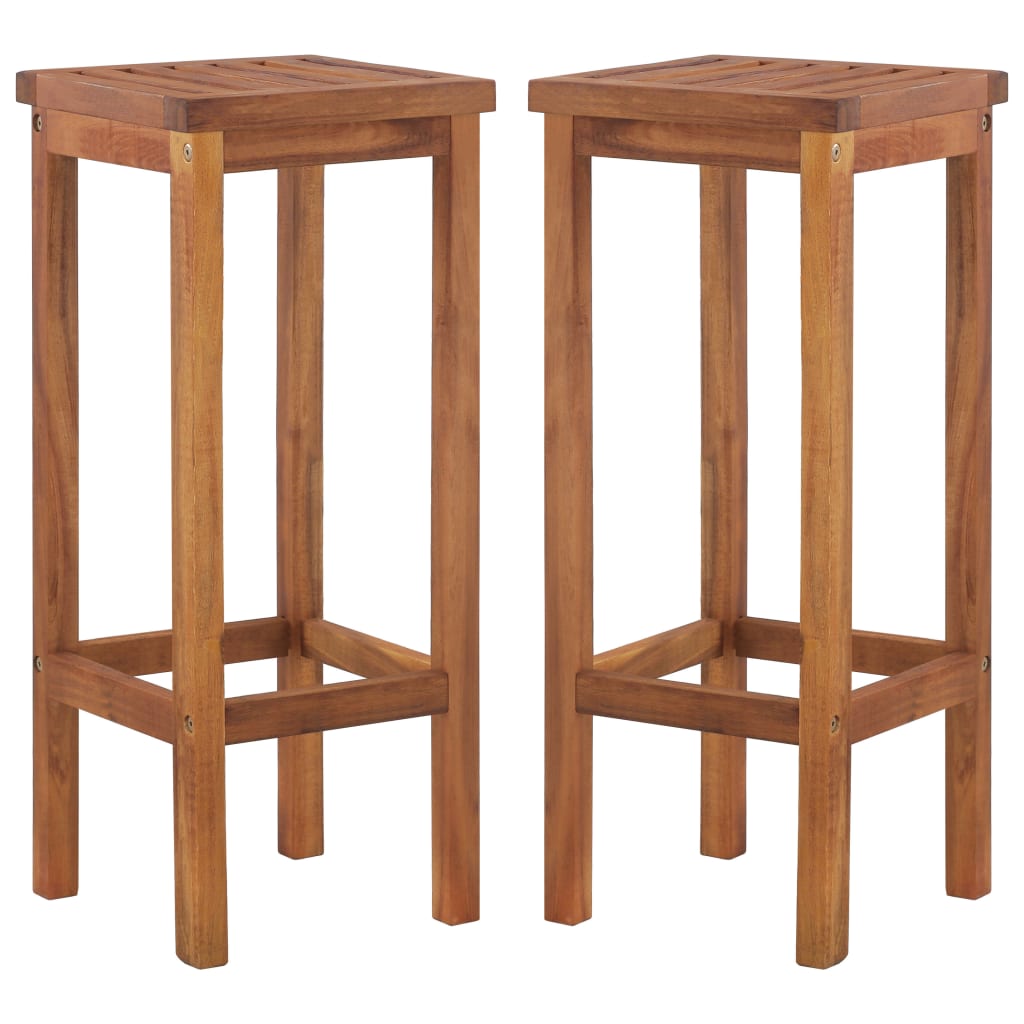 vidaXL Barhocker 2 Stk. Massivholz Akazie