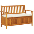 vidaXL Garten Aufbewahrungsbank Akazienholz Massiv 120 x 63 x 84 cm