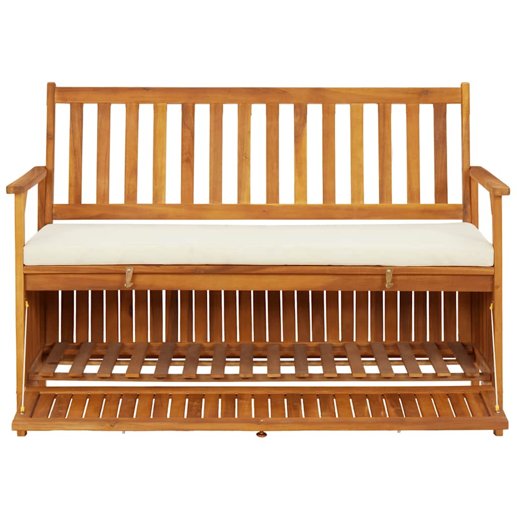 vidaXL Garten Aufbewahrungsbank Akazienholz Massiv 120 x 63 x 84 cm
