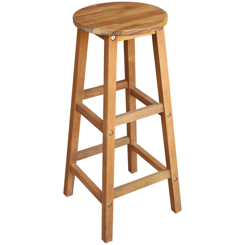 vidaXL Bartisch und Hocker-Set 5-tlg. Akazienholz Massiv