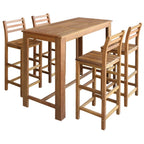 vidaXL Bartisch und Stuhl-Set 5-tlg. Akazienholz Massiv