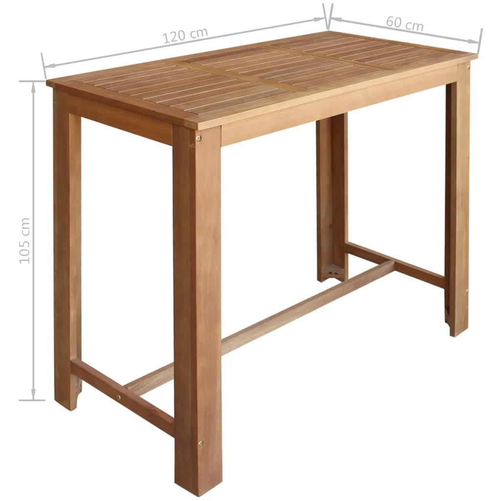 vidaXL Bartisch und Stuhl-Set 5-tlg. Akazienholz Massiv