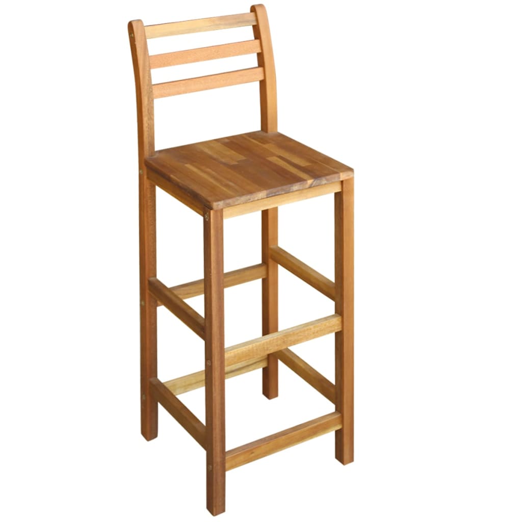 vidaXL Bartisch und Stuhl-Set 7-tlg. Akazienholz Massiv
