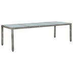 vidaXL 11-tlg. Garten-Essgruppe mit Kissen Poly-Rattan Grau