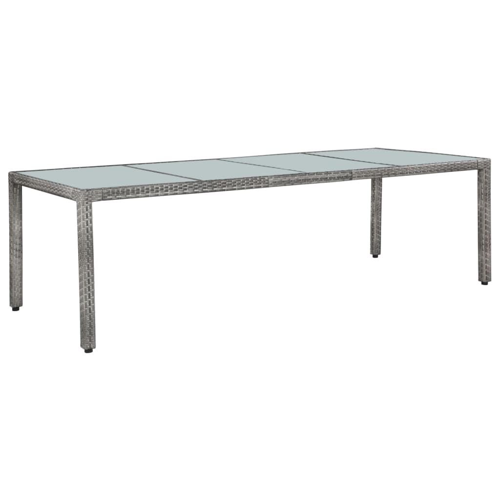 vidaXL 11-tlg. Garten-Essgruppe mit Kissen Poly-Rattan Grau