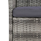 vidaXL 11-tlg. Garten-Essgruppe mit Kissen Poly-Rattan Grau