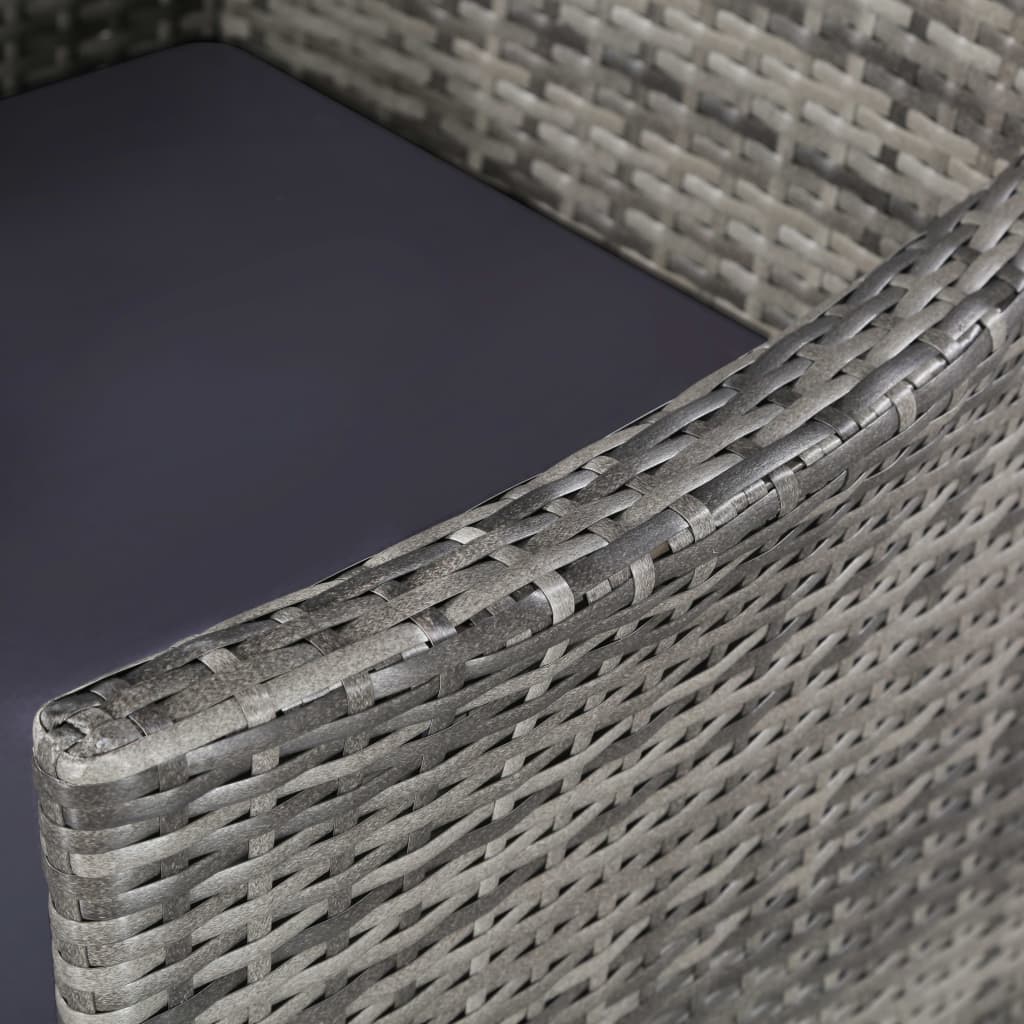 vidaXL 11-tlg. Garten-Essgruppe mit Kissen Poly-Rattan Grau