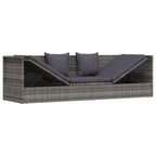 vidaXL Garten-Sofabett 200x60 cm Poly Rattan Grau