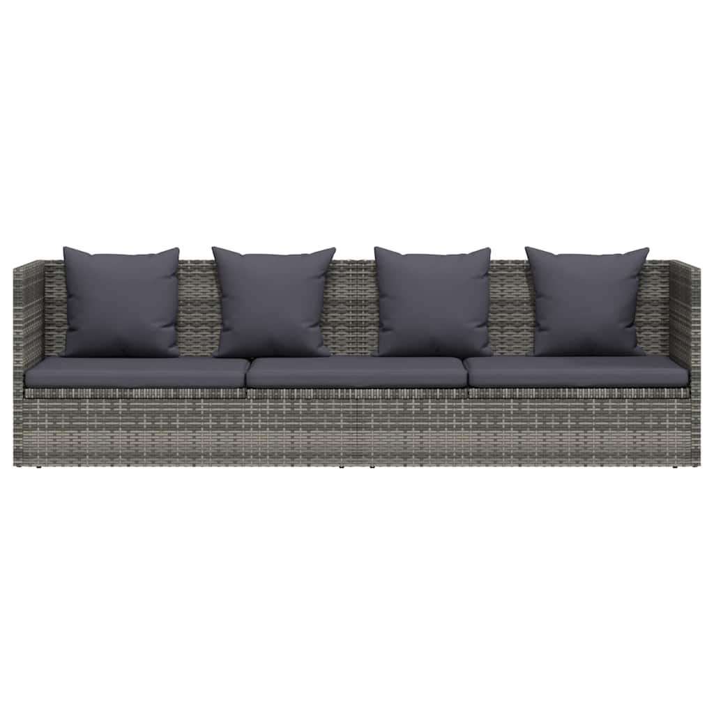 vidaXL Garten-Sofabett 200x60 cm Poly Rattan Grau