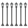 vidaXL Garten-Pollerleuchte 6 Stk. E27 110 cm Aluminium Bronzefarben