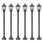 vidaXL Garten-Pollerleuchte 6 Stk. E27 110 cm Aluminium Bronzefarben