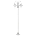 vidaXL Garten-Pollerleuchte E27 220 cm Aluminium 3-Laterne Weiß
