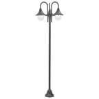vidaXL Garten-Pollerleuchte E27 220 cm Aluminium 3-Laterne Weiß