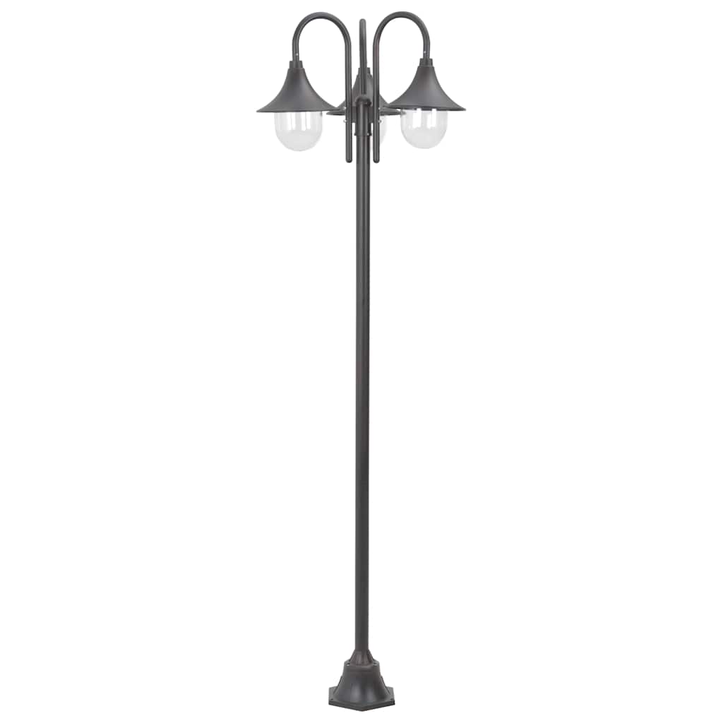 vidaXL Garten-Pollerleuchte E27 220 cm Aluminium 3-Laterne Weiß
