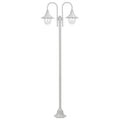 vidaXL Garten-Pollerleuchte E27 220 cm Aluminium 2-Laterne Weiß