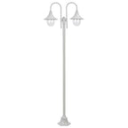 vidaXL Garten-Pollerleuchte E27 220 cm Aluminium 2-Laterne Weiß