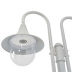 vidaXL Garten-Pollerleuchte E27 220 cm Aluminium 2-Laterne Weiß