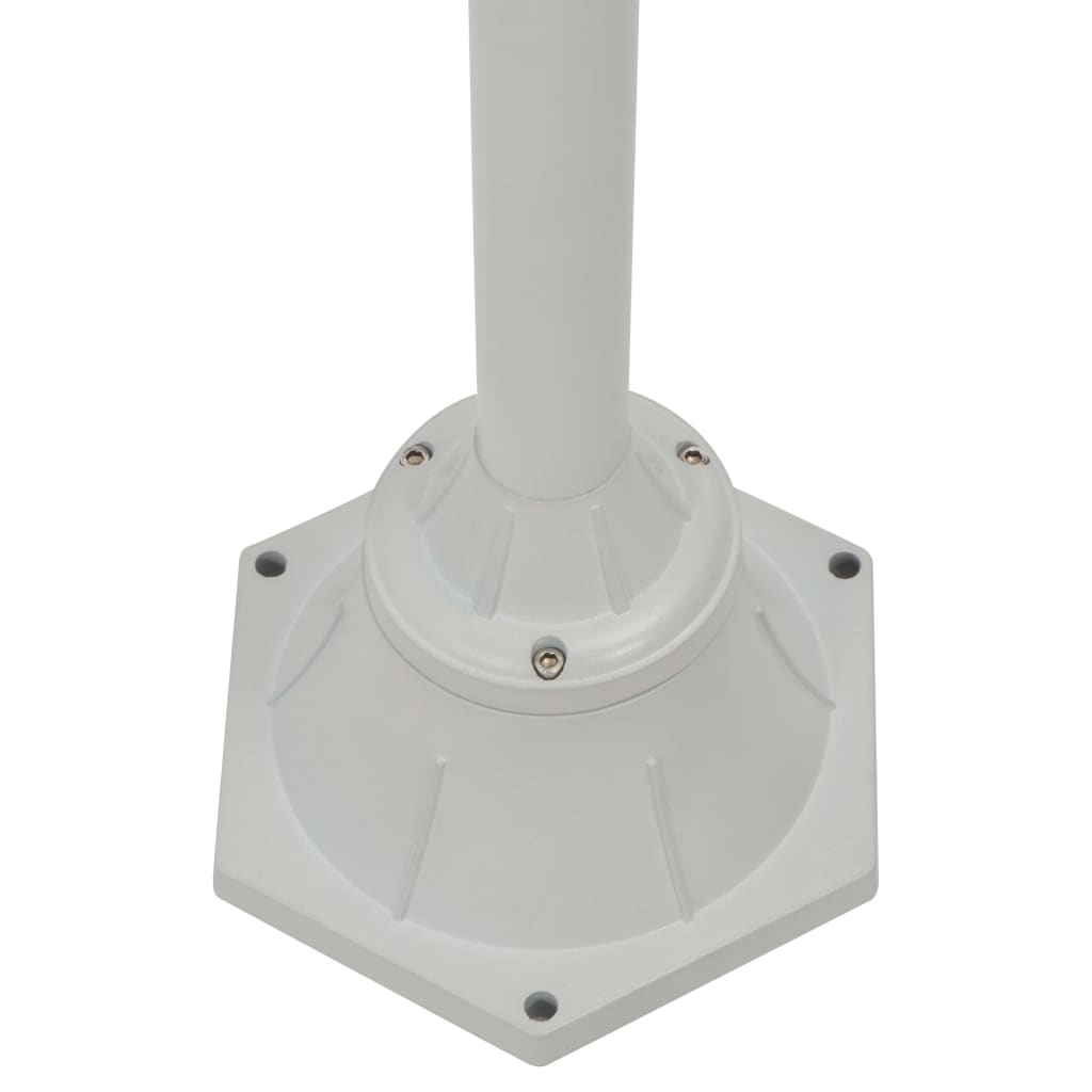 vidaXL Garten-Pollerleuchte E27 220 cm Aluminium 2-Laterne Weiß