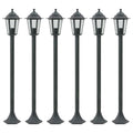vidaXL Garten-Pollerleuchte 6 Stk. E27 110 cm Aluminium Dunkelgrün