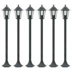 vidaXL Garten-Pollerleuchte 6 Stk. E27 110 cm Aluminium Dunkelgrün