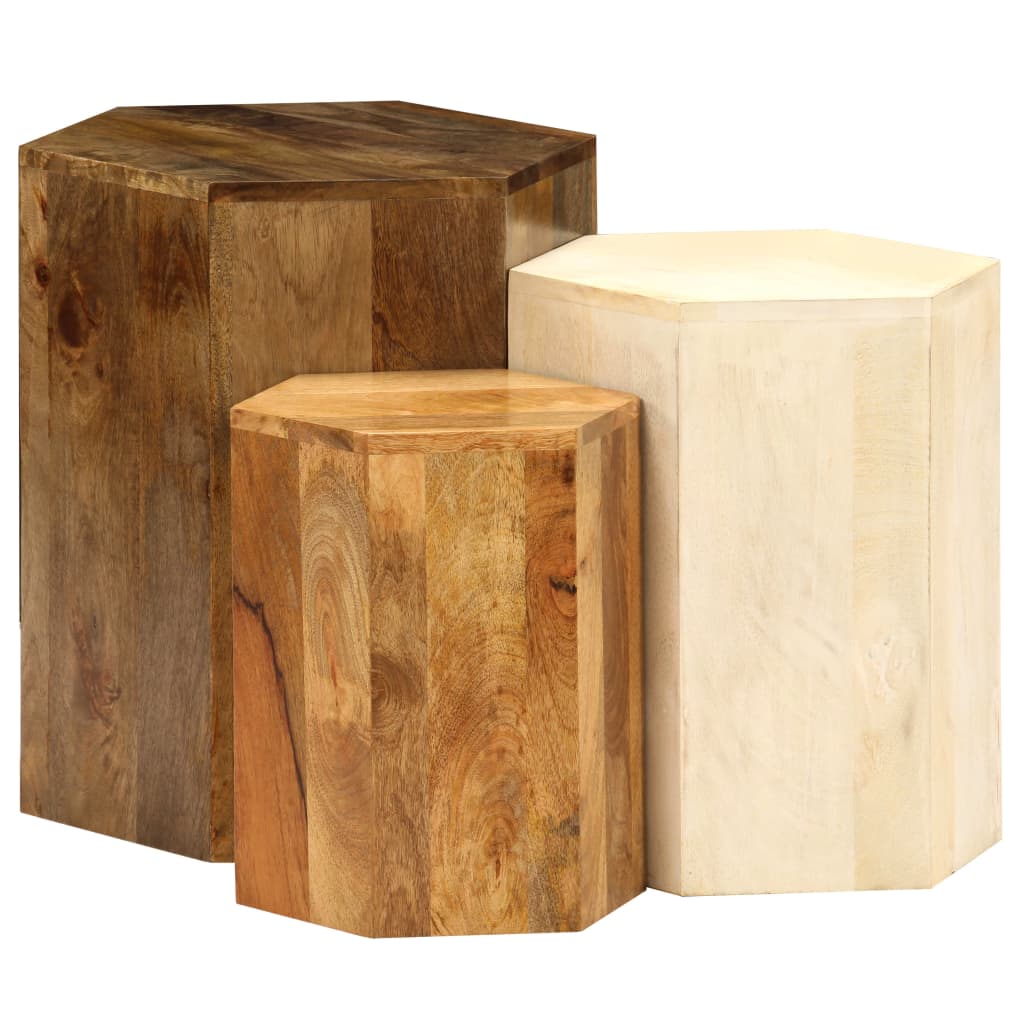 vidaXL 3-tlg. Couchtisch-Set Massivholz Mango