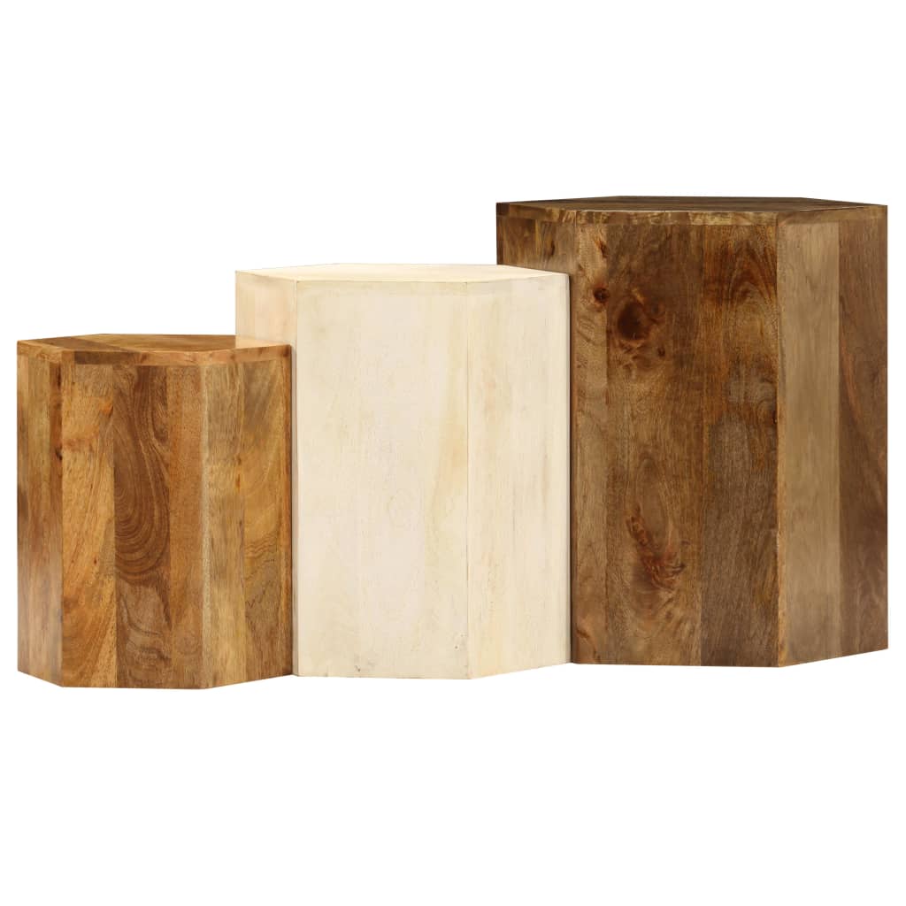 vidaXL 3-tlg. Couchtisch-Set Massivholz Mango