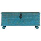 vidaXL Aufbewahrungstruhe Massivholz Mango Blau 100x40x41 cm
