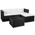 vidaXL 3-tlg. Garten-Lounge-Set Poly Rattan Schwarz und Weiß