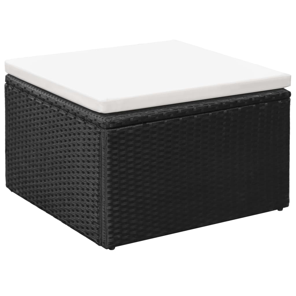 vidaXL 3-tlg. Garten-Lounge-Set Poly Rattan Schwarz und Weiß