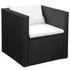 vidaXL 4-tlg. Garten-Lounge-Set Poly Rattan Schwarz und Weiß