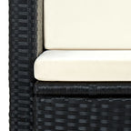 vidaXL 2-Sitzer-Gartensofa mit Auflagen Schwarz Poly Rattan