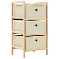 vidaXL Korb-Kommode mit 3 Stoffkörben Zedernholz Beige