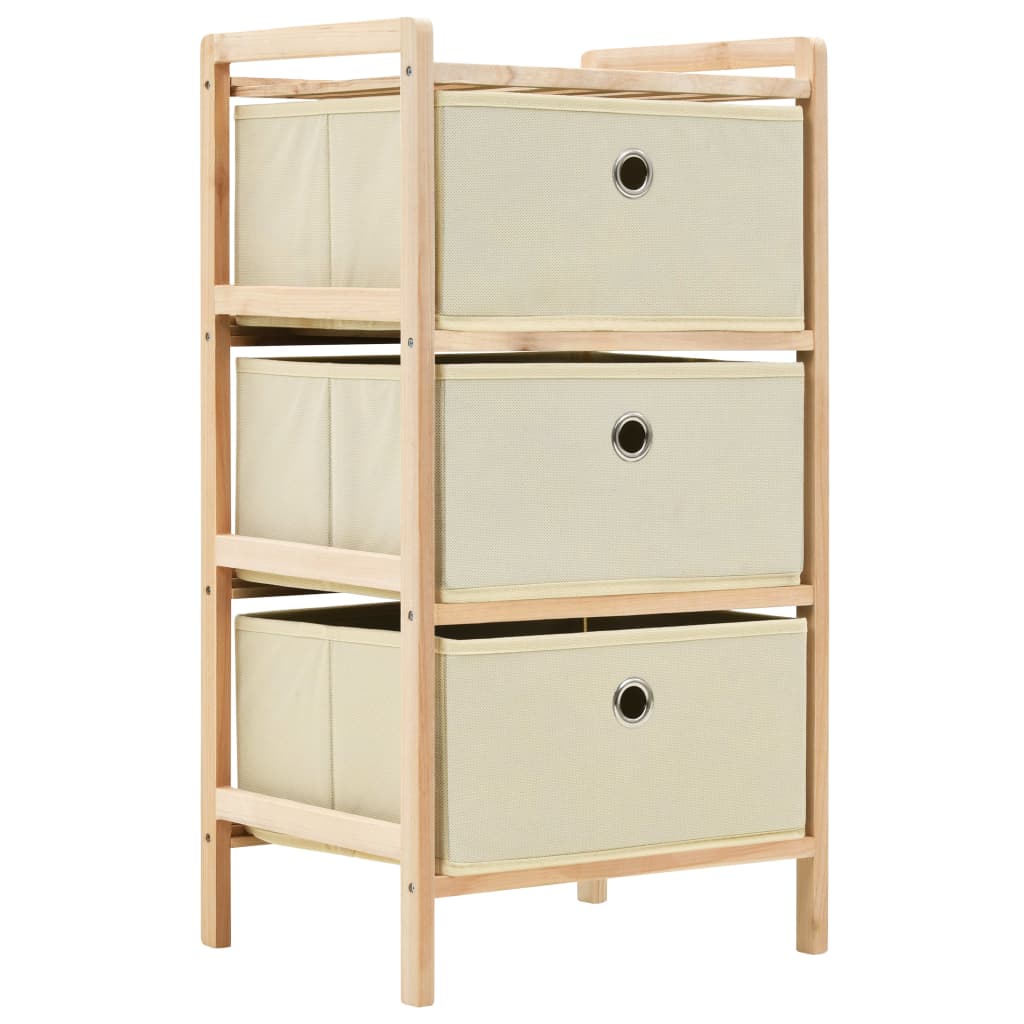 vidaXL Korb-Kommode mit 3 Stoffkörben Zedernholz Beige