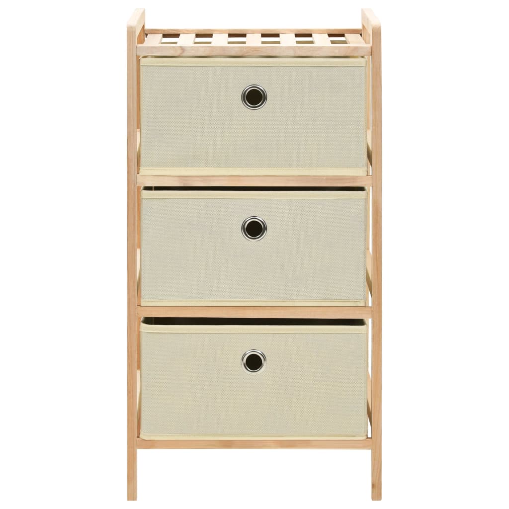 vidaXL Korb-Kommode mit 3 Stoffkörben Zedernholz Beige