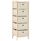 vidaXL Korb-Kommode mit 5 Stoffkörben Zedernholz Beige