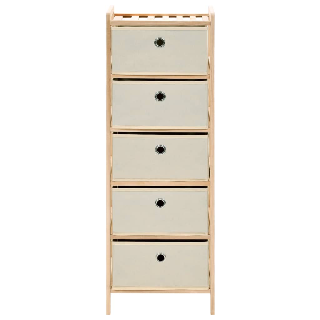 vidaXL Korb-Kommode mit 5 Stoffkörben Zedernholz Beige