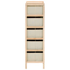 vidaXL Korb-Kommode mit 5 Stoffkörben Zedernholz Beige