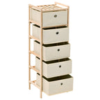 vidaXL Korb-Kommode mit 5 Stoffkörben Zedernholz Beige