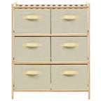 vidaXL Korb-Kommode mit 6 Stoffkörben Zedernholz Beige