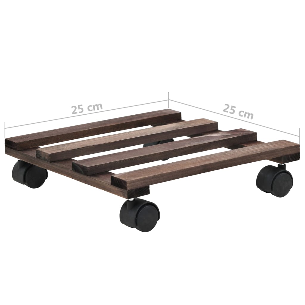 vidaXL Pflanzenständer mit Rollen 4 Stk. Zedernholz 25 x 25 cm