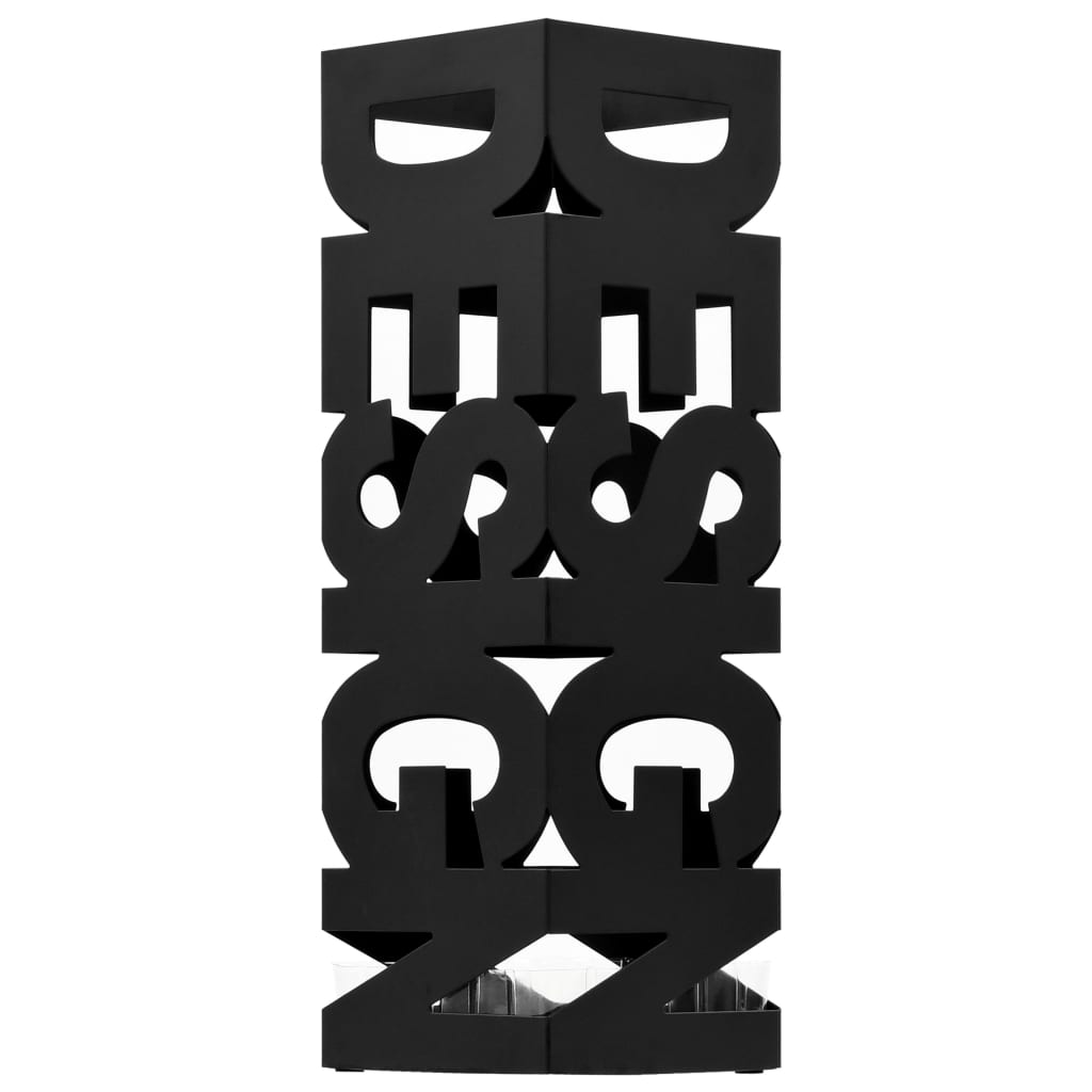 vidaXL Regenschirmständer Design Stahl Schwarz