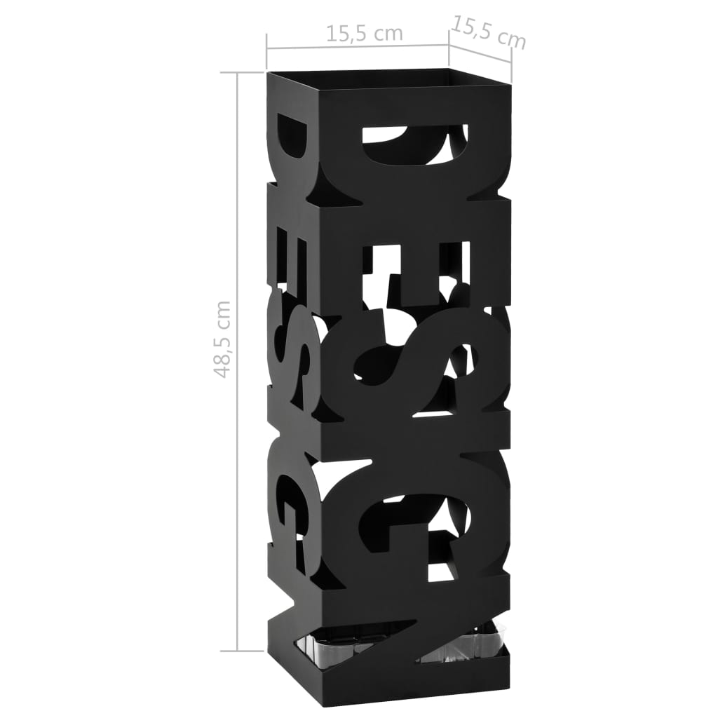vidaXL Regenschirmständer Design Stahl Schwarz